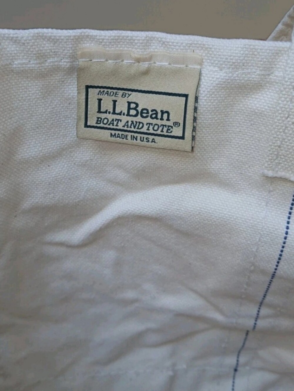 L.L. Bean Natural Canvas Boat And Tote Bag Small W/ Long Straps - Picture 8 of 10